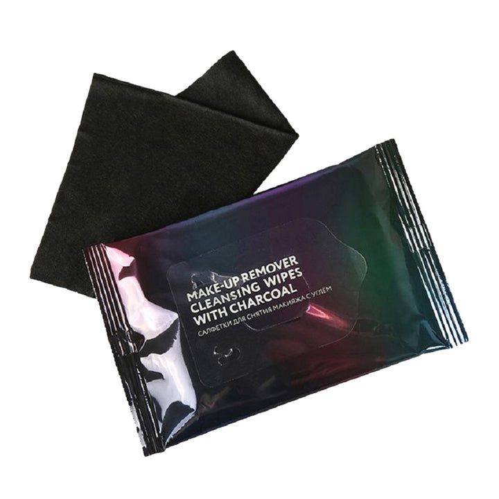 Makeup removing pads and wipes Make-up remover cleansing  wipes with charcoal, 10 pcs.