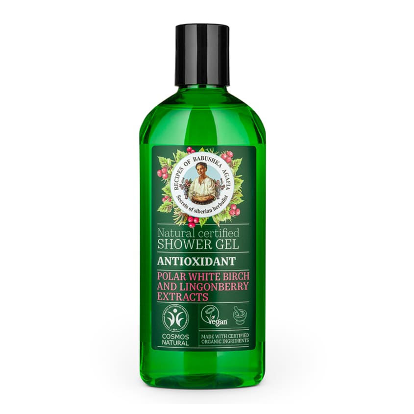 RECEPTY BABUSHKI AGAFI RBA. NATURAL CERTIFIED ANTIOXIDANT SHOWER GEL, 260 ML