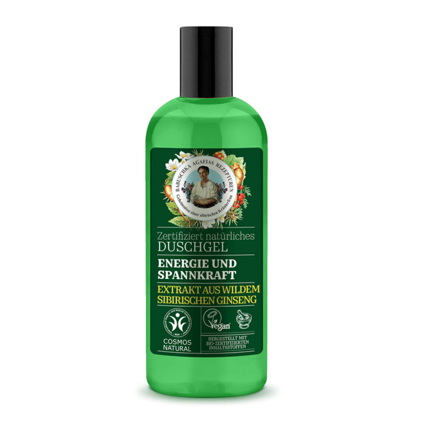 RECEPTY BABUSHKI AGAFI RBA. NATURAL CERTIFIED SHOWER GEL ENERGY AND TONE, 260 ML