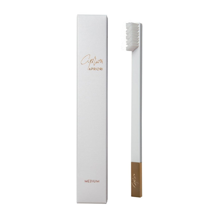 APRIORI WHITE/GOLD MEDIUM TOOTHBRUSH – online store