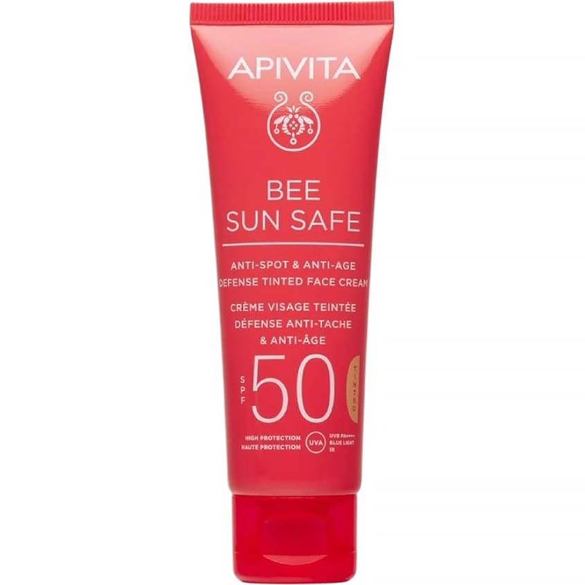 APIVITA BEE SUN SAFE SPF50 ANTI-SPOT ANTI-AGE DEFENCE TINTED FACE CREAM 50ML – شراء أونلاين