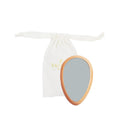 WOODEN HAND MIRROR + COTTON POUCH