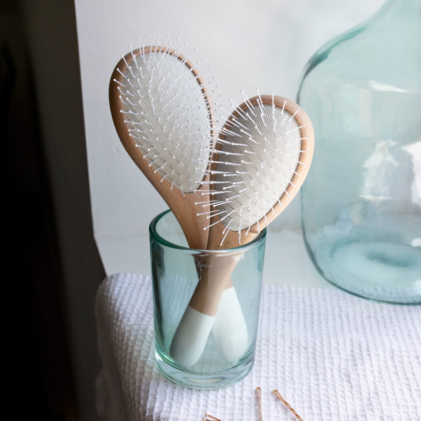 Wooden Hairbrush with Nylon Bristles
