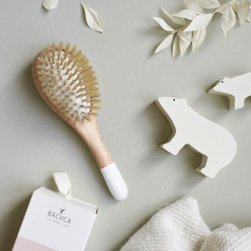 BABY WOODEN HAIR BRUSH - BOAR BRISTLES
