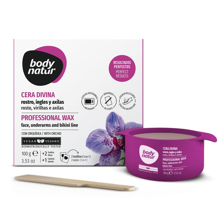 Depilation products WAX PROFESSIONAL FACE/UNDERARMS/BIKINI WITH ORCHID 100G + 2WIPES