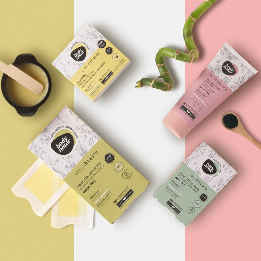 BODY NATUR Wax strips for Body Clean Beauty Bamboo and Spirulina (16+2)