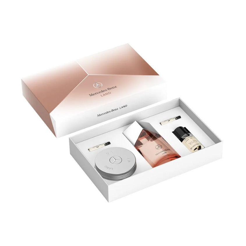 MERCEDES BENZ SET LAND (EDP 100ML +30ML OIL+SOLID SG110GR+2X15ML MB LSA) – صورة 5