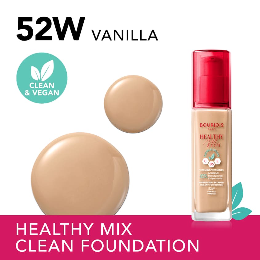 BOURJOIS بورجوا كريم الأساس هيلثي ميكس كلين، فانيليا 30n، 52W مل – شراء أونلاين