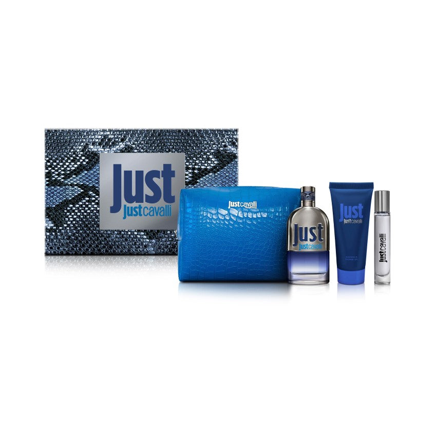 ROBERTO CAVALLI JUST CAVALLI FOR HIM HOLIDAY GIFT SET (EDT 75ML + BODY LOTION 100ML + POUCH)