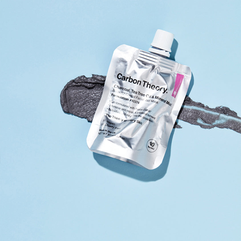 CARBON THEORY CHARCOAL, TEA TREE OIL & MINERAL MUD BREAKOUT CONTROL FACIAL WET MASK, 50ML – توصيل مجاني