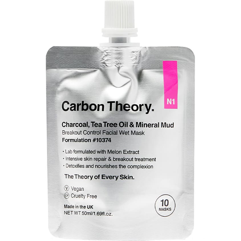 CARBON THEORY CHARCOAL, TEA TREE OIL & MINERAL MUD BREAKOUT CONTROL FACIAL WET MASK, 50ML – شراء أونلاين