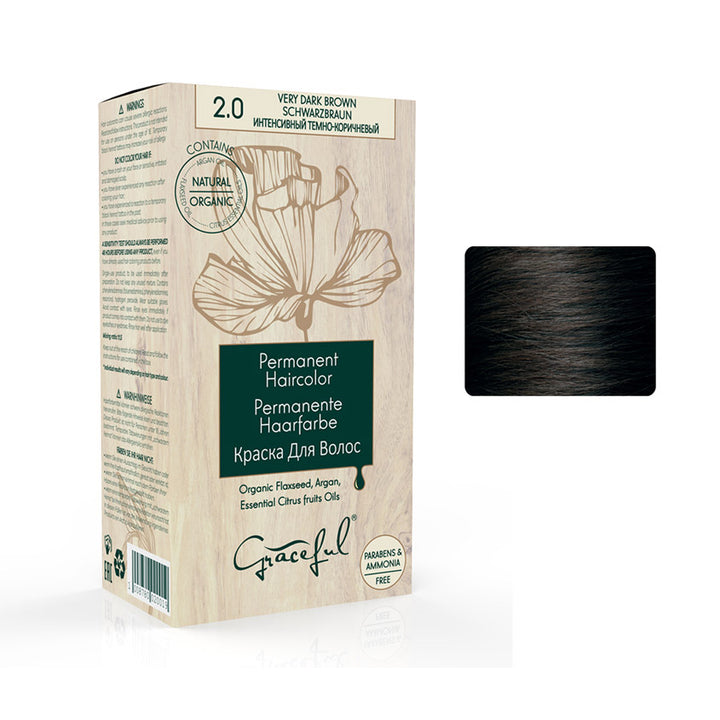 GRACEFUL PERMANENT HAIRCOLOR 2.0 VERY DARK BROWN 130ML