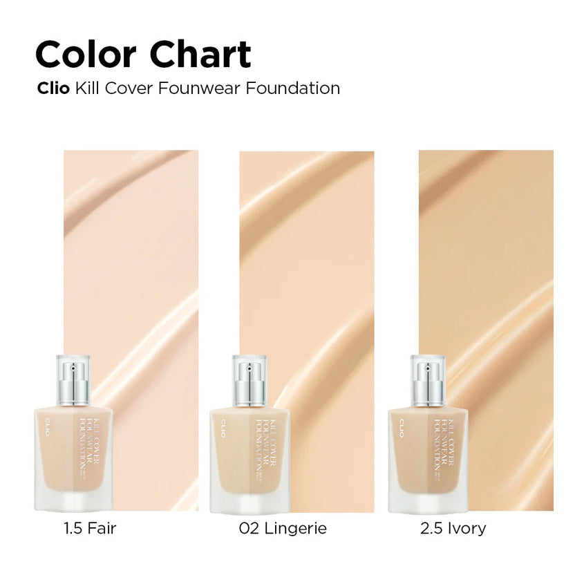 CLIO KILL COVER FOUNWEAR FOUNDATION 2 LINGERIE SPF30 PA+++ 38g – شراء أونلاين