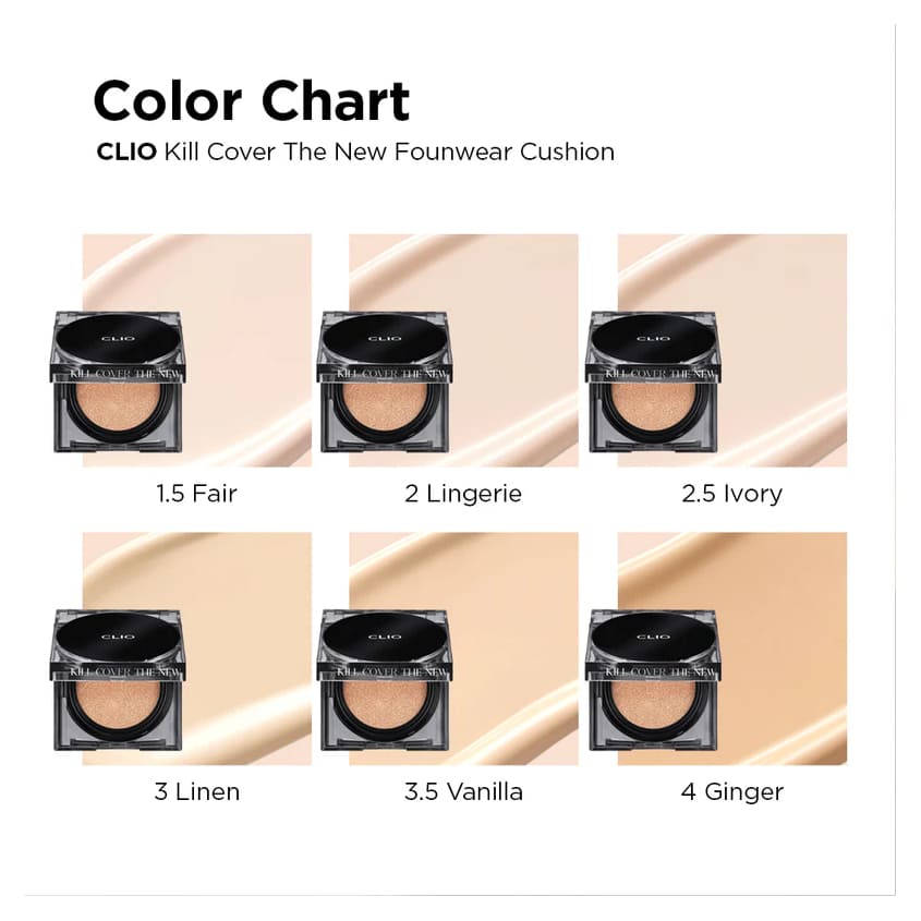 CLIO KILL COVER THE NEW FOUNWEAR CUSHION 3 5 VANILLA SPF50+ PA+++ 15gX2