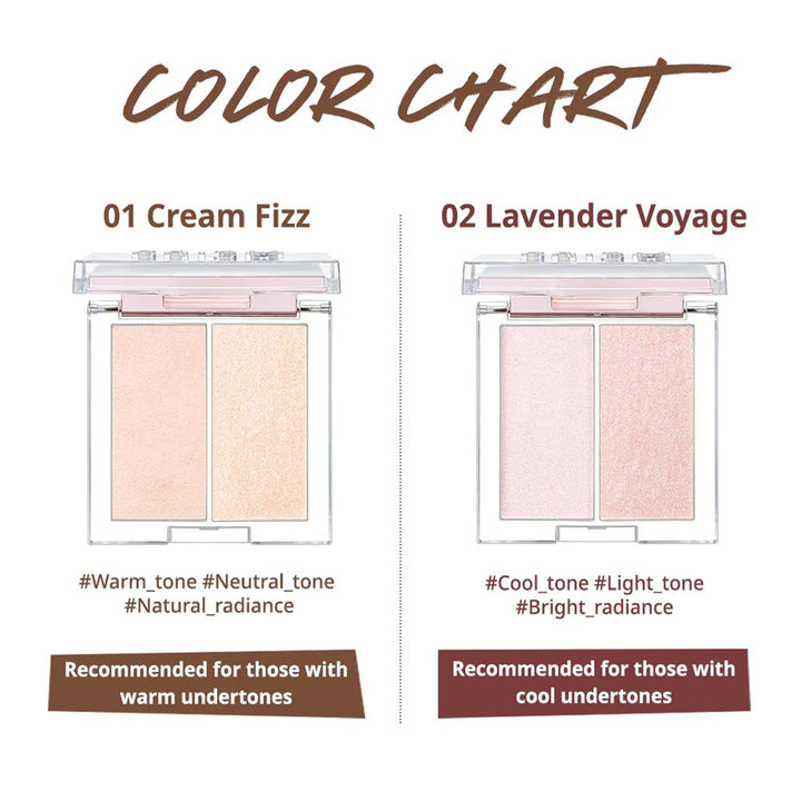 CLIO PRISM HIGHLIGHTER DUO 02 LAVENDER VOYAGE 2,8g X 2