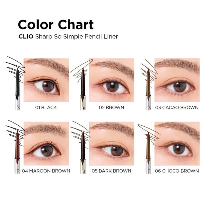 CLIO SHARP SO SIMPLE WATERPROOF PENCIL LINER 003 CACAO BROWN 0,14g
