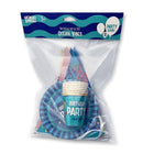 MORIKI DORIKI Birthday party SET Ocean Vibes (6 small plates + 6 glasses + Birthday banner), 1 pc.