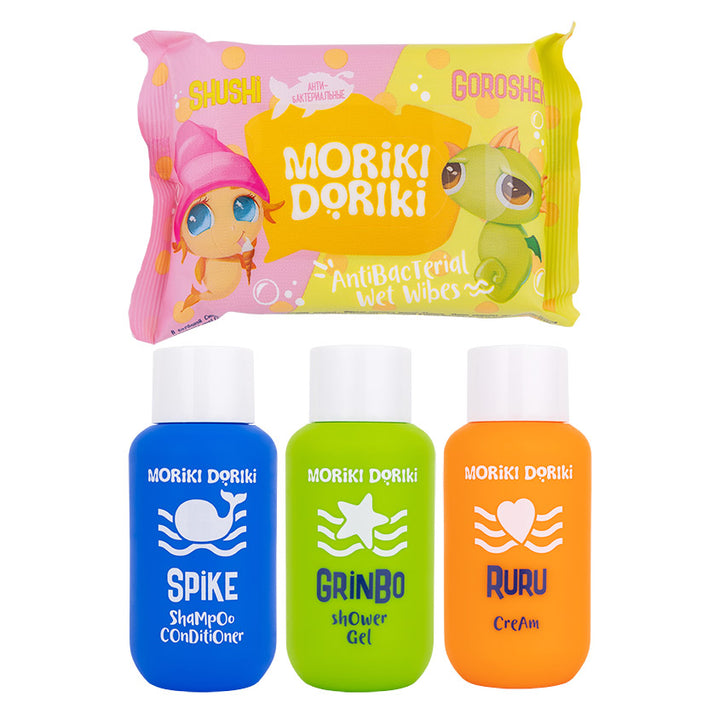 Travel kit Sea Trip Lover (cosmetic bag, shower gel, shampoo+conditioner, cream, wet wipes), 1 pcs