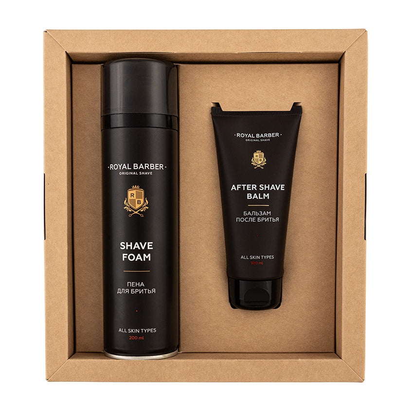 ROYAL BARBER Shaving set PERFECT MAN (Shave foam, 200 ml, After shave balm, 100 ml), 1 pcs.
