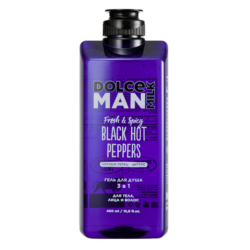 DOLCE MILK Shower gel 3 in 1 <BLACK HOT PEPPERS> 460 ml MAN – buy online