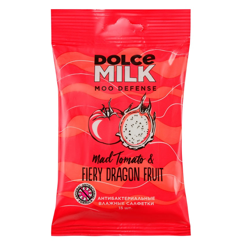 DOLCE MILK Wet antibacterial wipes DRAGON FRUIT & TOMATO 15 pcs – شراء أونلاين