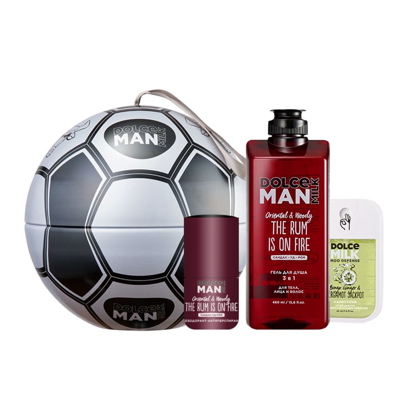 DOLCE MILK Set 224 MAN (shower gel 3in1 The rum is on fire + Handytizer GINGER & BERGAMOT ) ball – photo 5