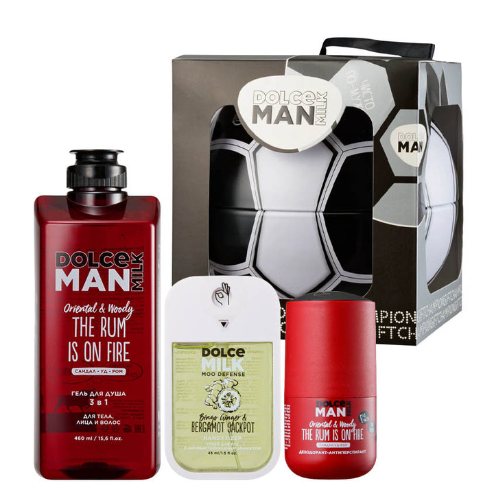 Set 224 MAN (shower gel 3in1 The rum is on fire + Handytizer GINGER & BERGAMOT ) ball