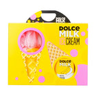DOLCE MILK Set 258 (sponge ice cream yellow/pink + shower gel Hanna Banana 300 ml) box – online store
