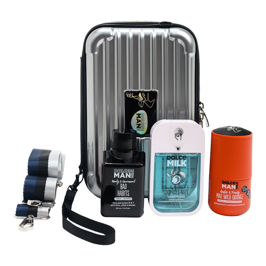 DOLCE MILK Set 263 MAN (handytizer 45ml + s.g. 3in1 100ml + deo 50 ml Bad Habits)travel bag