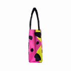 Women's Shopping Bag, Cow spots pink-green