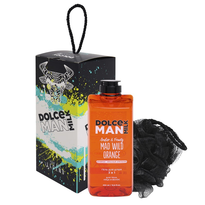 Set 318 MAN (shower gel 3in1 Mad Wild Orange 460 ml + sponge) box