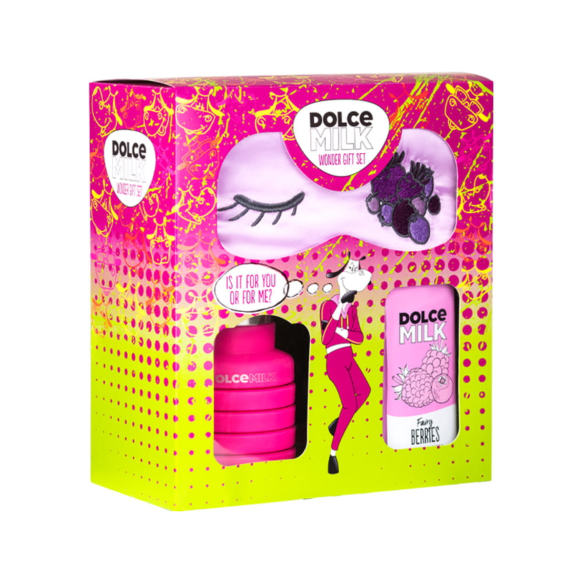DOLCE MILK Set 322 (Sport bottle pink+sleeping mask+shower gel Fairy Berries) – متجر إلكتروني