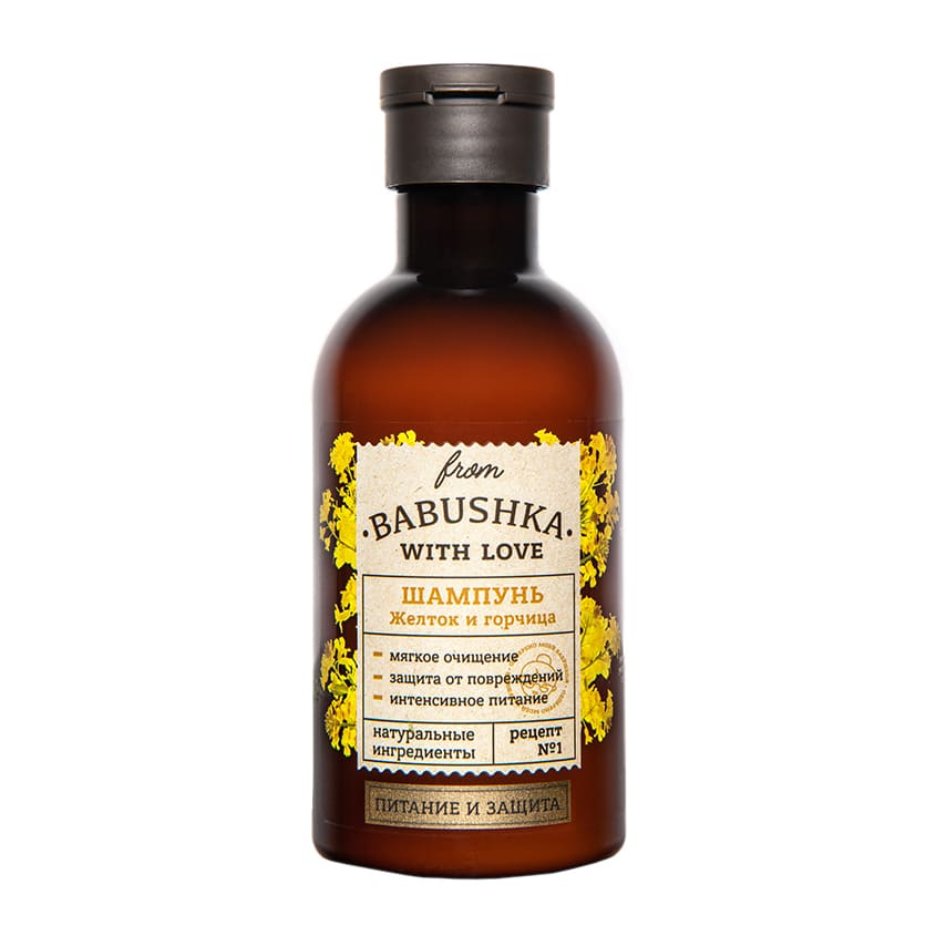 FROM BABUSHKA WITH LOVE Hair shampoo Egg yolk and mustard, 250 ml – buy online