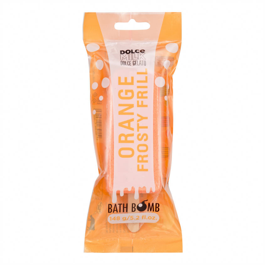 Bath Bomb Bubbling Popsicle "Orange Frosty Frill"