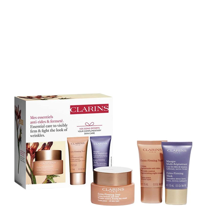 CLARINS SET(EXTRA-FIRMING DAY CREAM 50ML+EXTRA-FIRMING NIGHT CREAM 15ML+EXTRA FIRMING MASK 15ML)