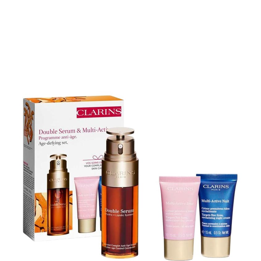CLARINS DOUBLE SERUM AND MULTI-ACTIVE AGE-DEFYING SET