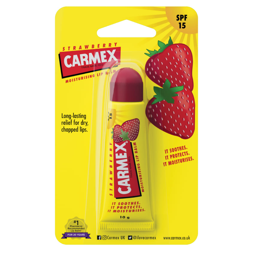 Carmex Strawberry Lip Balm Tube 10g – صورة 6