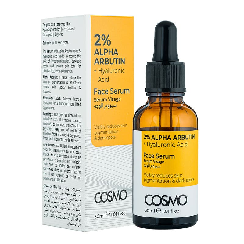 COSMO FACE SERUM 2% ALPHA ARBUTIN + HYALURONIC ACID 30ML – شراء أونلاين