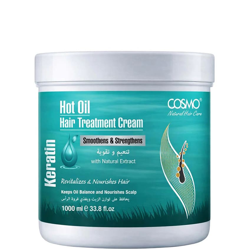COSMO HOT OIL HAIR TREATMENT CREAM KERATIN OIL 1000ML