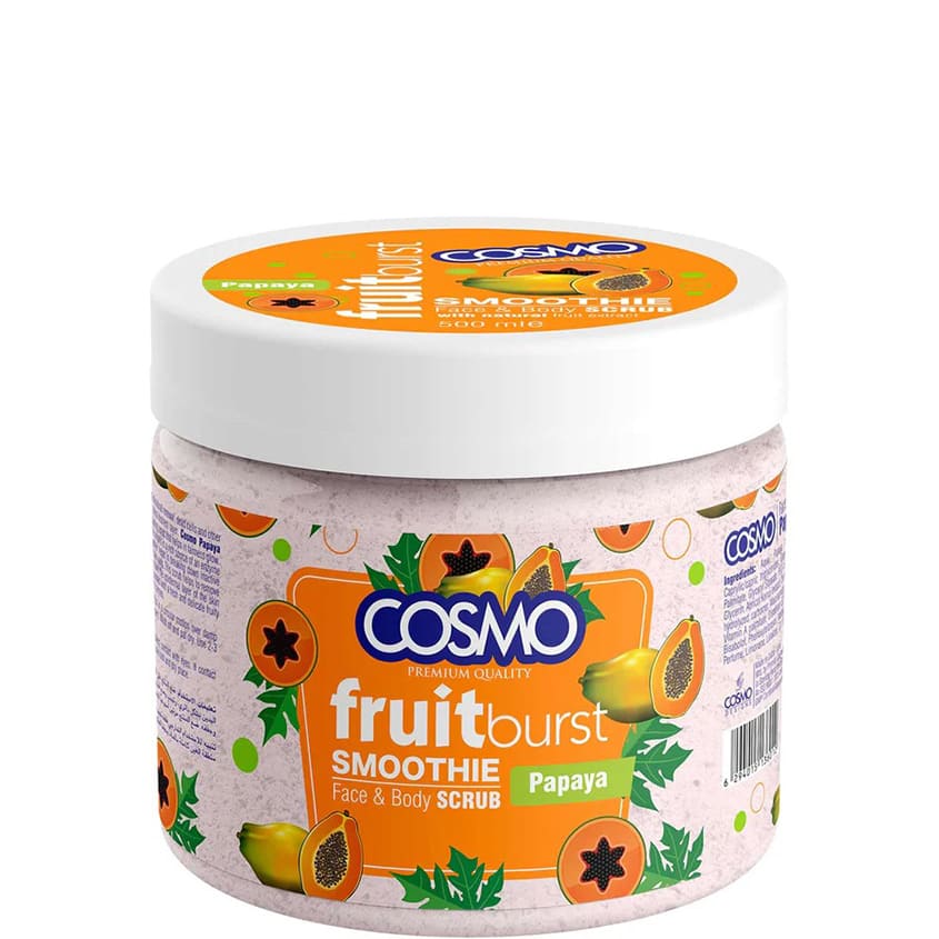 COSMO PAPAYA FRUITBURST FACE AND BODY SCRUB 500ML