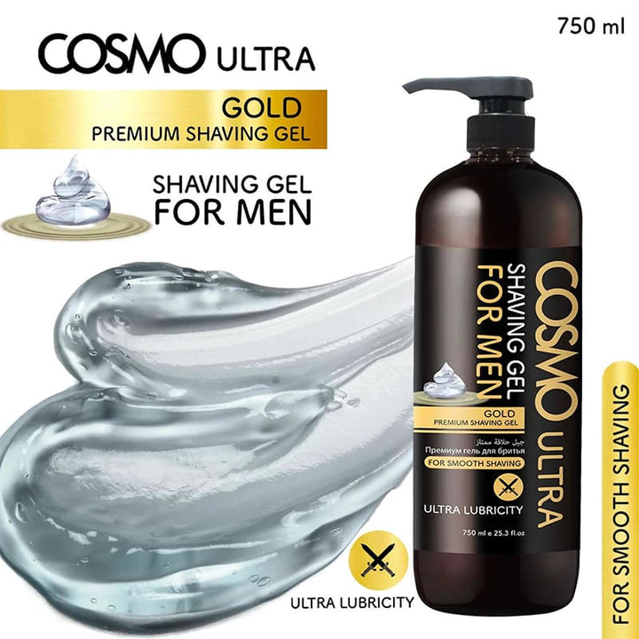 COSMO  ULTRA COSMO  GOLD ULTRA LUBRICITY SHAVING GEL 750ML 