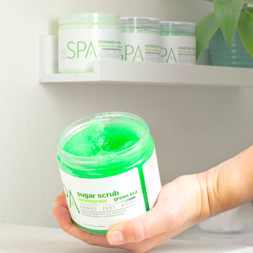BE CARE LOVE SUGAR SCRUB LEMONGRASS + GREEN TEA 454G