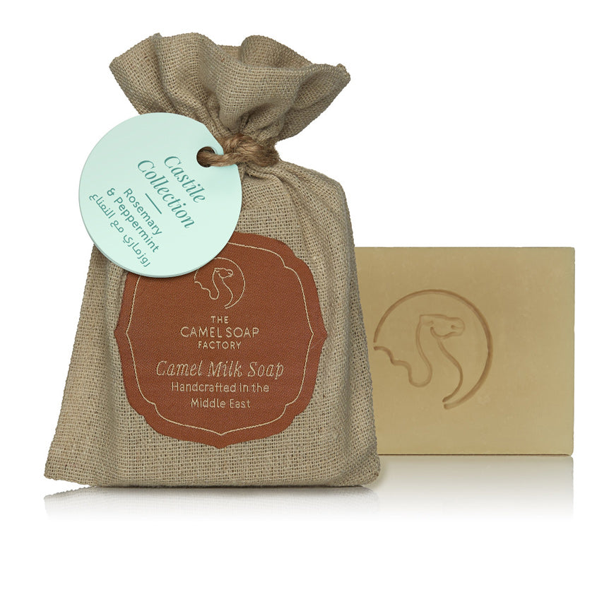 THE CAMEL SOAP FACTORY CASTILE COLLECTION - ROSEMARY AND PEPPERMINT 95G