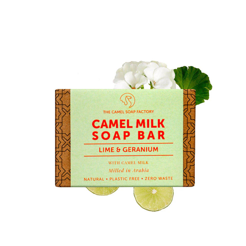 THE CAMEL SOAP FACTORY ARABIAN MILLED SOAP - LIME AND GERANIUM 140G