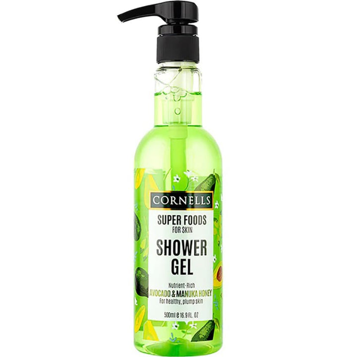 CORNELLS AVOCADO & MANUKA HONEY SHOWER GEL S FOR SKIN  500ML