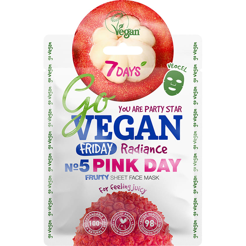 Fruity Sheet Face Mask Friday Pink Day GoVEGAN