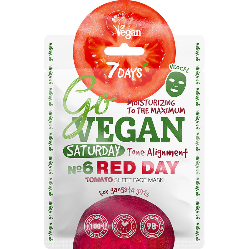 Tomato Sheet Face Mask Saturday Red Day GoVEGAN