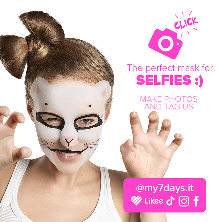 FACE MASK PRETTY KITTY REMOVES SIGNS OF TIREDNESS WITH RASPBERRY JUICE AND LAVENDER 28 G