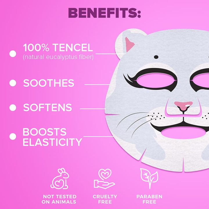 FACE MASK PRETTY KITTY REMOVES SIGNS OF TIREDNESS WITH RASPBERRY JUICE AND LAVENDER 28 G