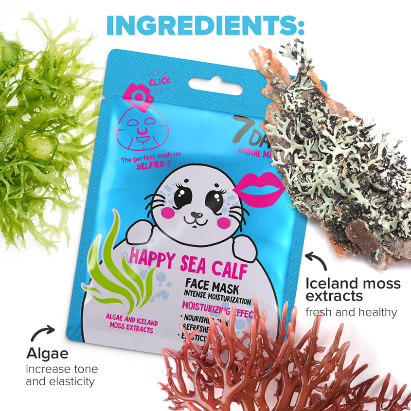 Face Mask Happy Sea Calf Animal Mask